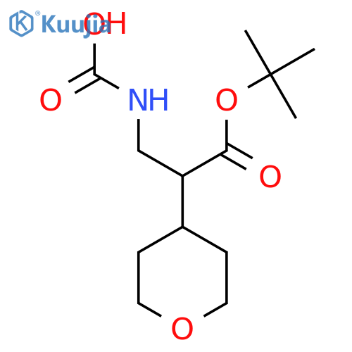 [3-(Tert-butoxy)-2-(oxan-4-yl)-3-oxopropyl]carbamic acid structure