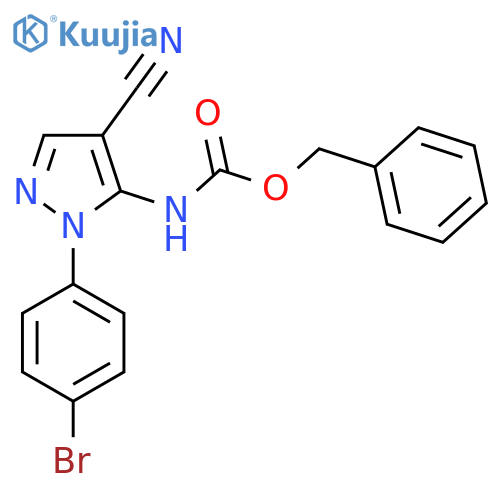 benzyl N-1-(4-bromophenyl)-4-cyano-1H-pyrazol-5-ylcarbamate structure