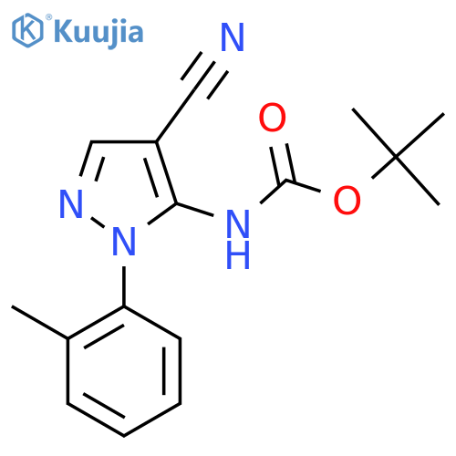 tert-butyl N-4-cyano-1-(2-methylphenyl)-1H-pyrazol-5-ylcarbamate structure