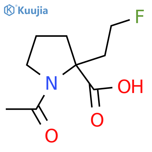 1-Acetyl-2-(2-fluoroethyl)pyrrolidine-2-carboxylic acid structure