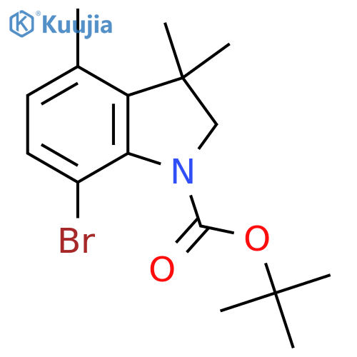 tert-butyl 7-bromo-3,3,4-trimethyl-2,3-dihydro-1H-indole-1-carboxylate structure