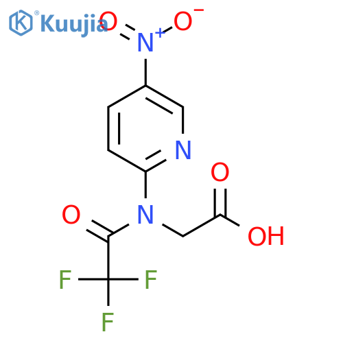 2-2,2,2-trifluoro-N-(5-nitropyridin-2-yl)acetamidoacetic acid structure