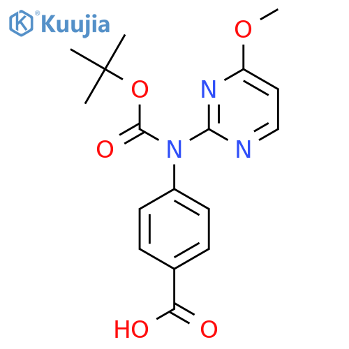 4-{[(Tert-butoxy)carbonyl](4-methoxypyrimidin-2-yl)amino}benzoic acid structure
