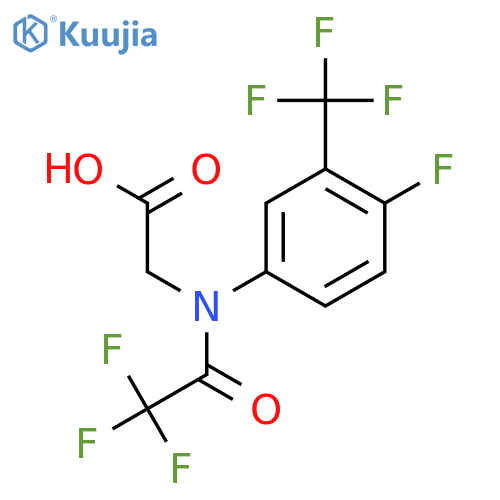 2-{2,2,2-trifluoro-N-4-fluoro-3-(trifluoromethyl)phenylacetamido}acetic acid structure