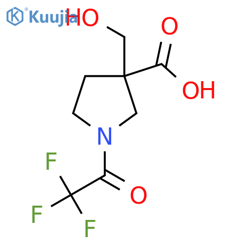 3-(Hydroxymethyl)-1-(trifluoroacetyl)pyrrolidine-3-carboxylic acid structure