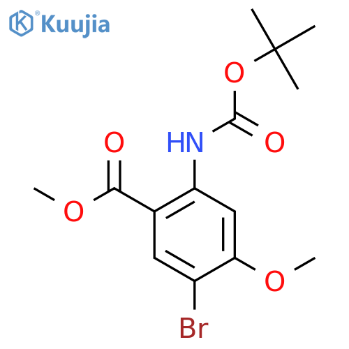 methyl 5-bromo-2-{(tert-butoxy)carbonylamino}-4-methoxybenzoate structure