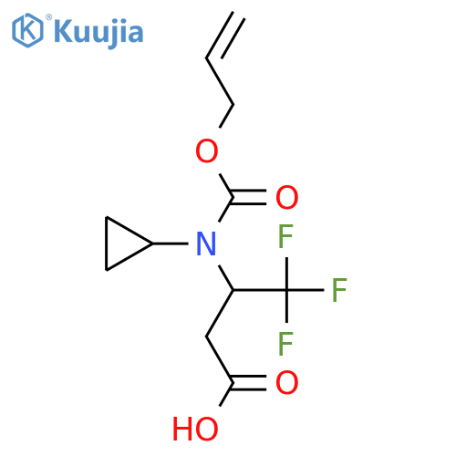 3-{Cyclopropyl[(prop-2-en-1-yloxy)carbonyl]amino}-4,4,4-trifluorobutanoic acid structure