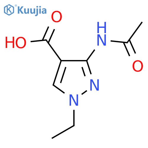 3-acetamido-1-ethyl-1H-pyrazole-4-carboxylic acid structure