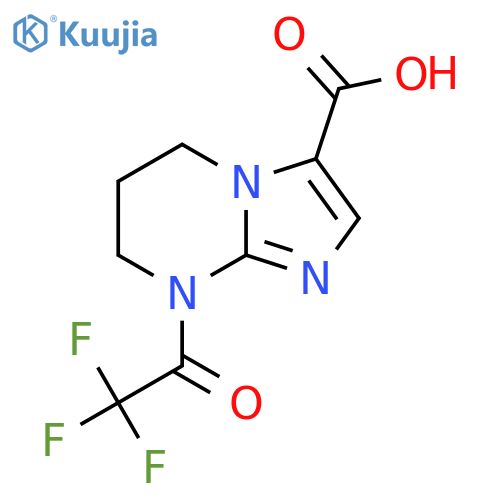 8-(2,2,2-trifluoroacetyl)-5H,6H,7H,8H-imidazo1,2-apyrimidine-3-carboxylic acid structure