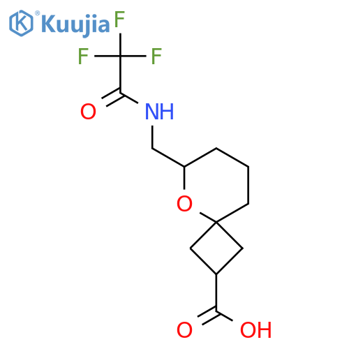 6-(2,2,2-trifluoroacetamido)methyl-5-oxaspiro3.5nonane-2-carboxylic acid structure