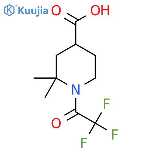 2,2-Dimethyl-1-(trifluoroacetyl)piperidine-4-carboxylic acid structure