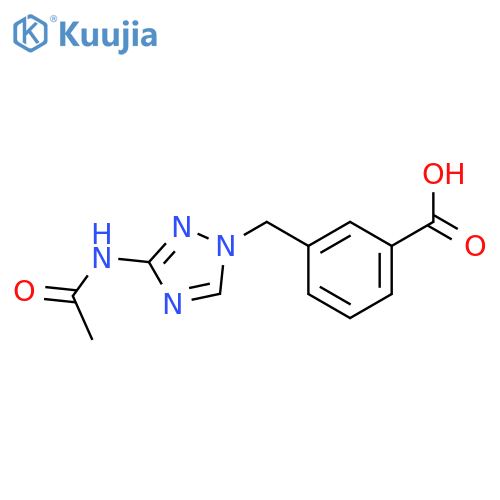 3-(3-acetamido-1H-1,2,4-triazol-1-yl)methylbenzoic acid structure