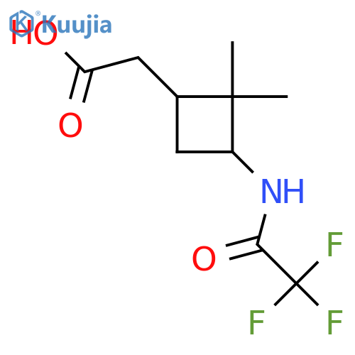 2-[2,2-Dimethyl-3-(2,2,2-trifluoroacetamido)cyclobutyl]acetic acid structure
