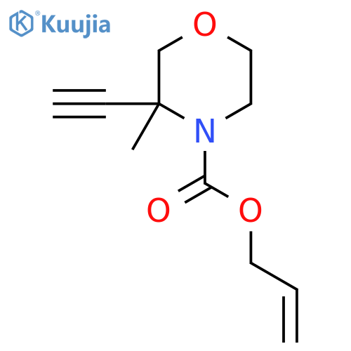 Prop-2-en-1-yl 3-ethynyl-3-methylmorpholine-4-carboxylate structure