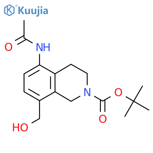 Tert-butyl 5-acetamido-8-(hydroxymethyl)-1,2,3,4-tetrahydroisoquinoline-2-carboxylate structure
