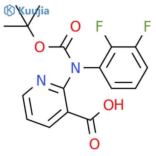2-{(tert-butoxy)carbonyl(2,3-difluorophenyl)amino}pyridine-3-carboxylic acid structure