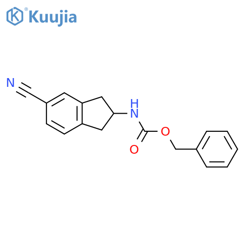 benzyl N-(5-cyano-2,3-dihydro-1H-inden-2-yl)carbamate structure