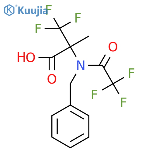 2-(N-benzyl-2,2,2-trifluoroacetamido)-3,3,3-trifluoro-2-methylpropanoic acid structure