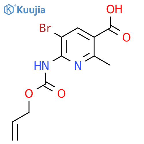 5-bromo-2-methyl-6-{(prop-2-en-1-yloxy)carbonylamino}pyridine-3-carboxylic acid structure