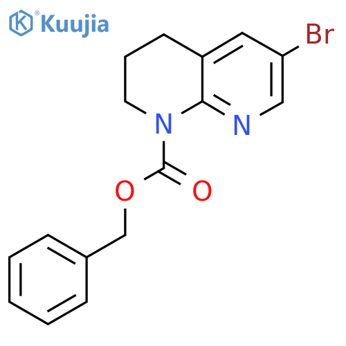 Benzyl 6-bromo-1,2,3,4-tetrahydro-1,8-naphthyridine-1-carboxylate structure