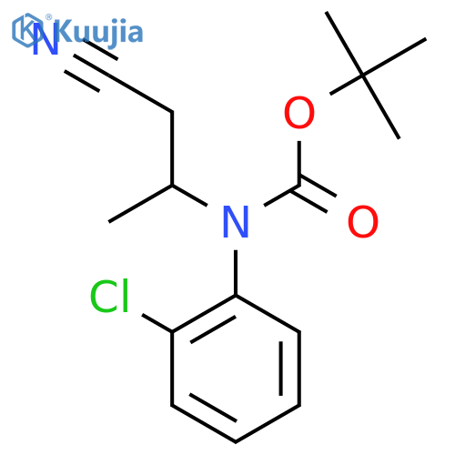 tert-butyl N-(2-chlorophenyl)-N-(1-cyanopropan-2-yl)carbamate structure