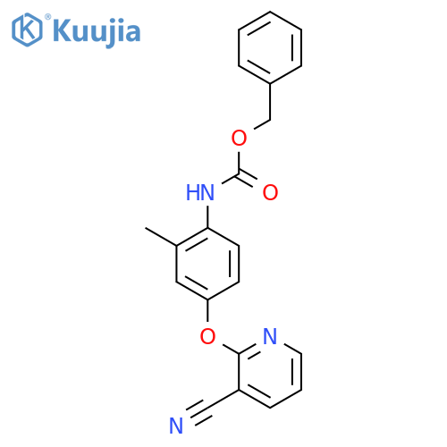 benzyl N-{4-(3-cyanopyridin-2-yl)oxy-2-methylphenyl}carbamate structure