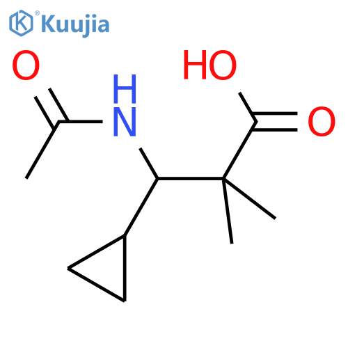3-Cyclopropyl-3-acetamido-2,2-dimethylpropanoic acid structure