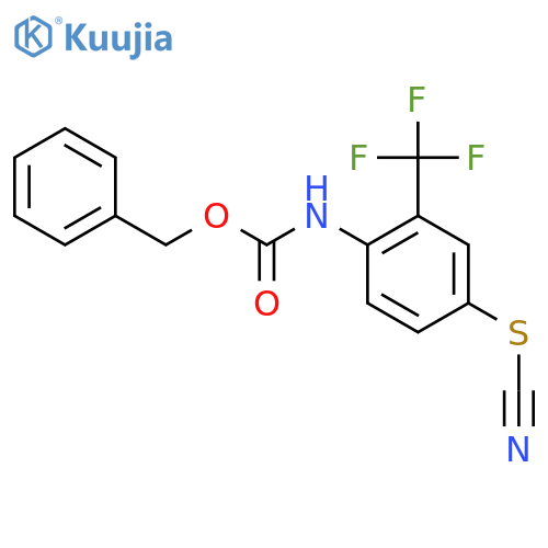 benzyl N-4-(cyanosulfanyl)-2-(trifluoromethyl)phenylcarbamate structure