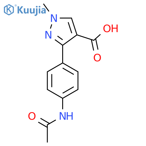 3-(4-acetamidophenyl)-1-methyl-1H-pyrazole-4-carboxylic acid structure