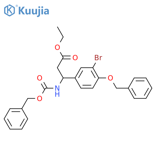 ethyl 3-4-(benzyloxy)-3-bromophenyl-3-{(benzyloxy)carbonylamino}propanoate structure