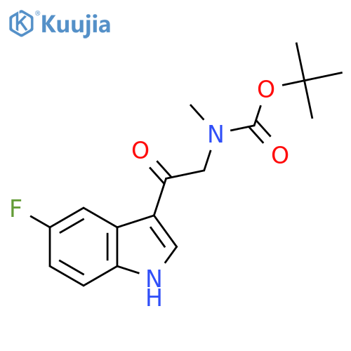 tert-butyl N-[2-(5-fluoro-1H-indol-3-yl)-2-oxoethyl]-N-methylcarbamate structure