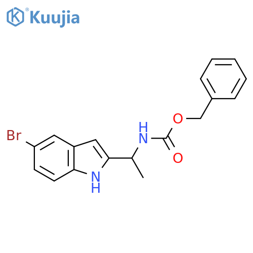 benzyl N-1-(5-bromo-1H-indol-2-yl)ethylcarbamate structure