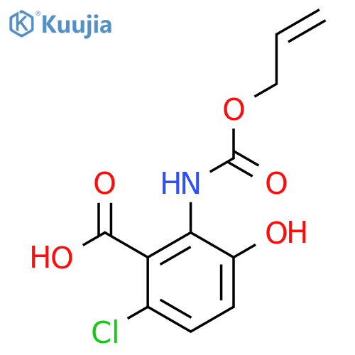 6-Chloro-3-hydroxy-2-{[(prop-2-en-1-yloxy)carbonyl]amino}benzoic acid structure