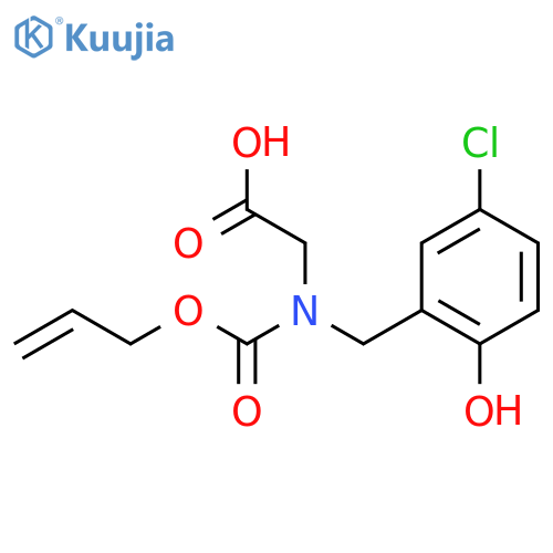 2-{(5-chloro-2-hydroxyphenyl)methyl(prop-2-en-1-yloxy)carbonylamino}acetic acid structure