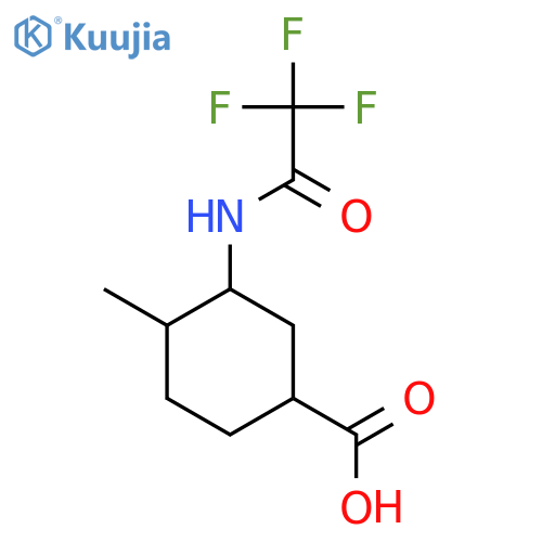 4-Methyl-3-(2,2,2-trifluoroacetamido)cyclohexane-1-carboxylic acid structure