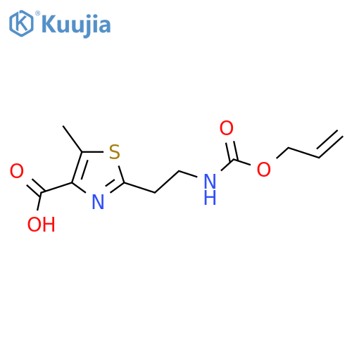 5-methyl-2-(2-{(prop-2-en-1-yloxy)carbonylamino}ethyl)-1,3-thiazole-4-carboxylic acid structure