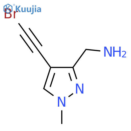 1-4-(2-bromoethynyl)-1-methyl-1H-pyrazol-3-ylmethanamine structure