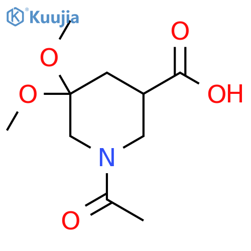 1-Acetyl-5,5-dimethoxypiperidine-3-carboxylic acid structure