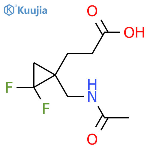 3-1-(acetamidomethyl)-2,2-difluorocyclopropylpropanoic acid structure