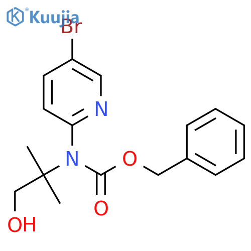 benzyl N-(5-bromopyridin-2-yl)-N-(1-hydroxy-2-methylpropan-2-yl)carbamate structure