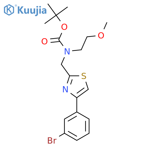 tert-butyl N-{4-(3-bromophenyl)-1,3-thiazol-2-ylmethyl}-N-(2-methoxyethyl)carbamate structure