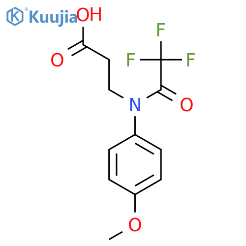 3-2,2,2-trifluoro-N-(4-methoxyphenyl)acetamidopropanoic acid structure