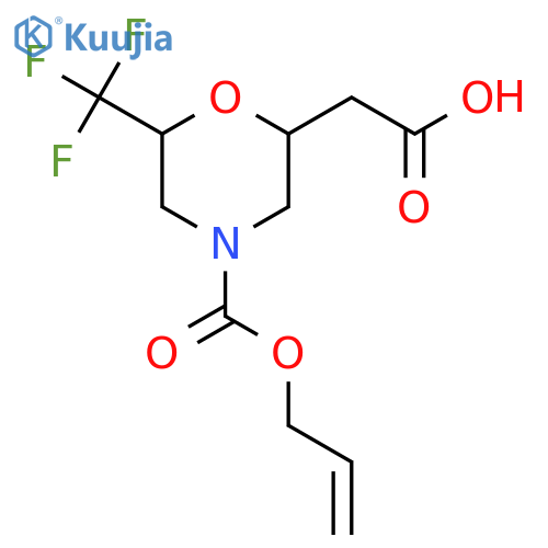 2-{4-(prop-2-en-1-yloxy)carbonyl-6-(trifluoromethyl)morpholin-2-yl}acetic acid structure