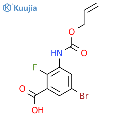 5-bromo-2-fluoro-3-{(prop-2-en-1-yloxy)carbonylamino}benzoic acid structure