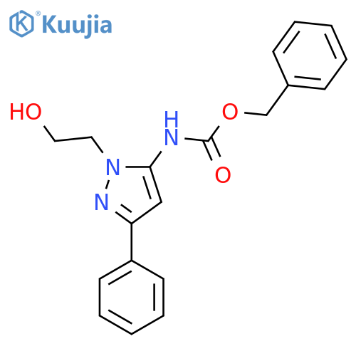benzyl N-1-(2-hydroxyethyl)-3-phenyl-1H-pyrazol-5-ylcarbamate structure