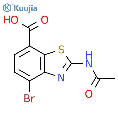 4-Bromo-2-acetamido-1,3-benzothiazole-7-carboxylic acid structure
