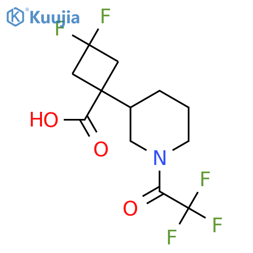 3,3-difluoro-1-1-(2,2,2-trifluoroacetyl)piperidin-3-ylcyclobutane-1-carboxylic acid structure