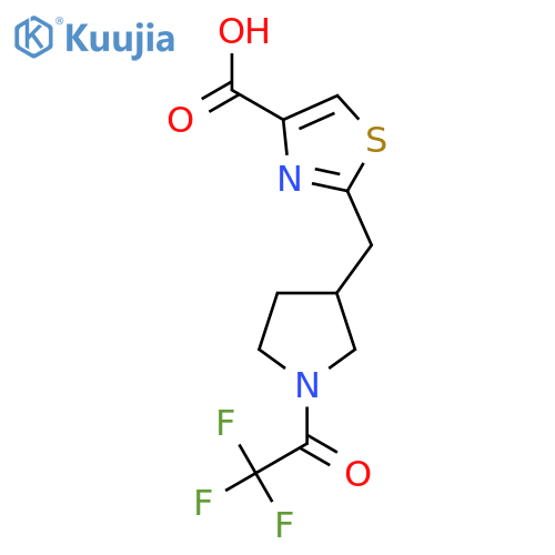 2-{1-(2,2,2-trifluoroacetyl)pyrrolidin-3-ylmethyl}-1,3-thiazole-4-carboxylic acid structure