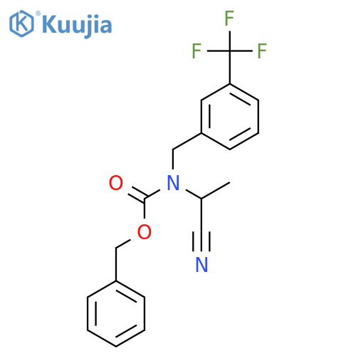 benzyl N-(1-cyanoethyl)-N-{3-(trifluoromethyl)phenylmethyl}carbamate structure