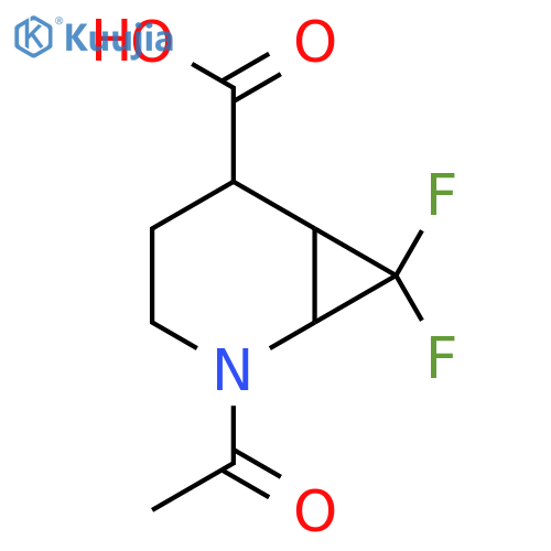 2-Acetyl-7,7-difluoro-2-azabicyclo[4.1.0]heptane-5-carboxylic acid structure